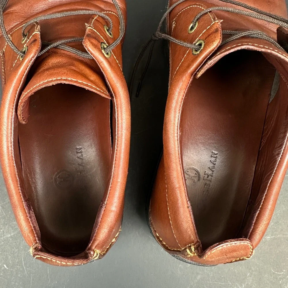 Cole Haan Nike Air Brown Leather Oxford Shoes Mens Dress Casual Lace Up 10.5